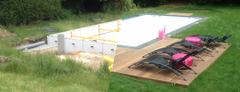 Construction d'une piscine béton armé par le fabricant Piscine du Nord