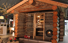Sauna finlandais en rondins de bois