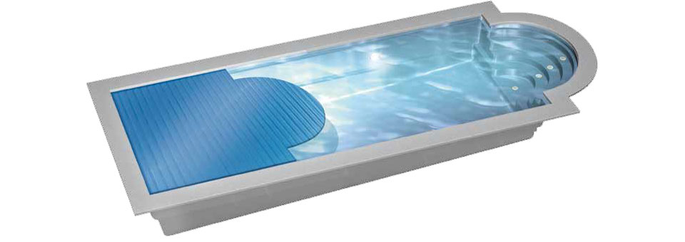Vue de coupe en 3D de structure piscine