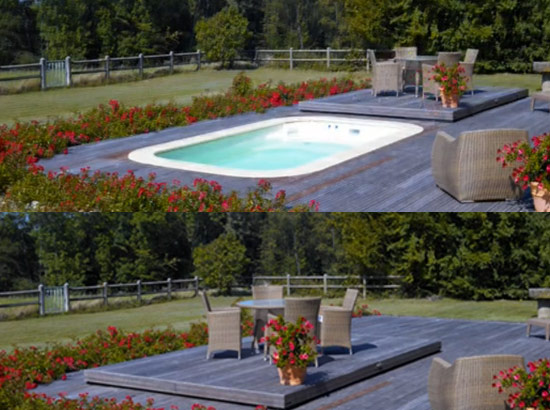 Terrasse piscine coulissante télescopique